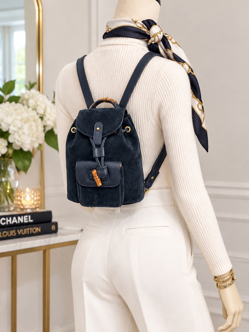 Gucci Suede Mini Backpack - Black